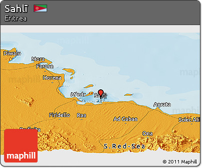 Political Panoramic Map of Sahlī
