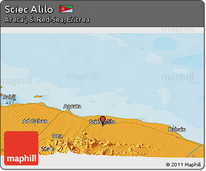 Political Panoramic Map of Sciec Alilo