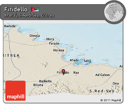 Shaded Relief Panoramic Map of Firidello
