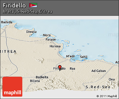 Shaded Relief Panoramic Map of Firidello