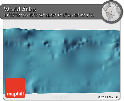 Satellite 3D Map of the Area around 14° 46' 42" N, 49° 13' 30" W