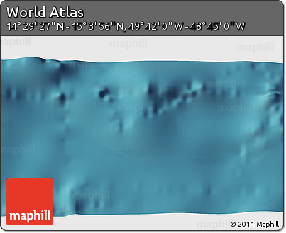 Satellite 3D Map of the Area around 14° 46' 42" N, 49° 13' 30" W