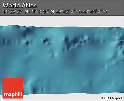 Satellite 3D Map of the Area around 14° 46' 42" N, 49° 13' 30" W