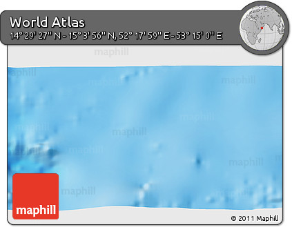 Physical 3D Map of the Area around 14° 46' 42" N, 52° 46' 29" E