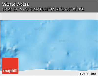 Physical 3D Map of the Area around 14° 46' 42" N, 52° 46' 29" E