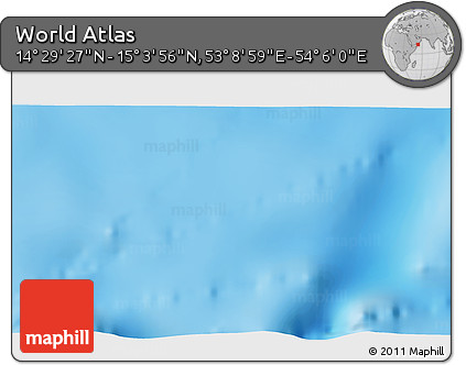 Physical 3D Map of the Area around 14° 46' 42" N, 53° 37' 30" E