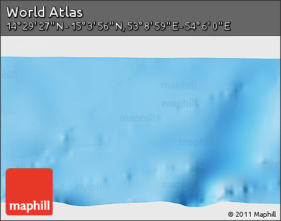 Physical 3D Map of the Area around 14° 46' 42" N, 53° 37' 30" E