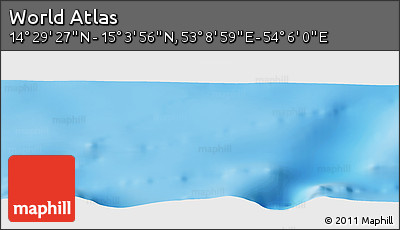 Physical Panoramic Map of the Area around 14° 46' 42" N, 53° 37' 30" E