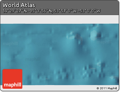 Satellite 3D Map of the Area around 14° 46' 42" N, 53° 28' 30" W