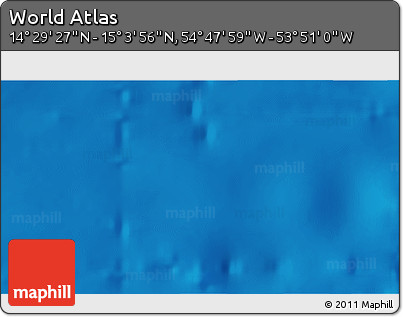 Physical 3D Map of the Area around 14° 46' 42" N, 54° 19' 30" W