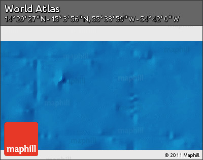 Political 3D Map of the Area around 14° 46' 42" N, 55° 10' 29" W
