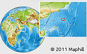 Physical Location Map of the area around 14° 46' 42" N, 56° 10' 29" E