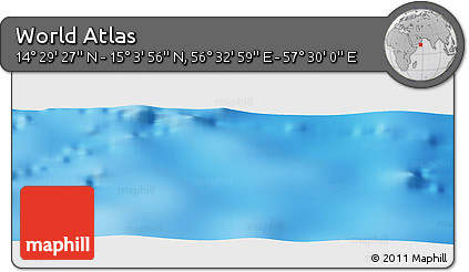 Physical Panoramic Map of the Area around 14° 46' 42" N, 57° 1' 29" E