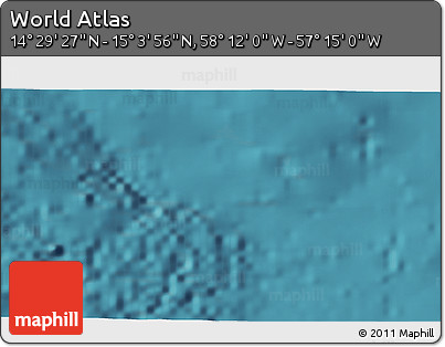 Satellite 3D Map of the Area around 14° 46' 42" N, 57° 43' 30" W