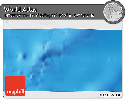 Physical 3D Map of the Area around 14° 46' 42" N, 58° 43' 30" E