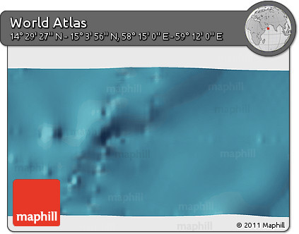 Satellite 3D Map of the Area around 14° 46' 42" N, 58° 43' 30" E