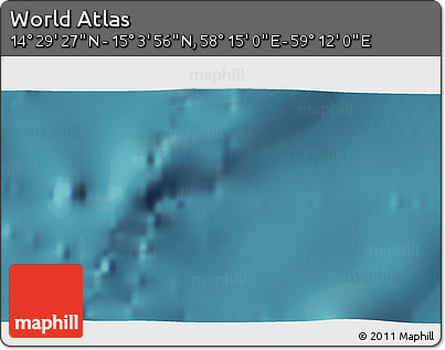 Satellite 3D Map of the Area around 14° 46' 42" N, 58° 43' 30" E