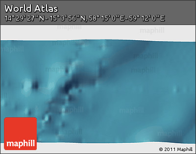 Satellite 3D Map of the Area around 14° 46' 42" N, 58° 43' 30" E