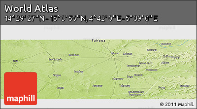 Physical Panoramic Map of the Area around 14° 46' 42" N, 5° 10' 30" E