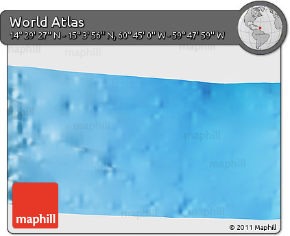 Physical 3D Map of the Area around 14° 46' 42" N, 60° 16' 29" W