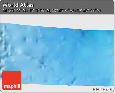 Physical 3D Map of the Area around 14° 46' 42" N, 60° 16' 29" W