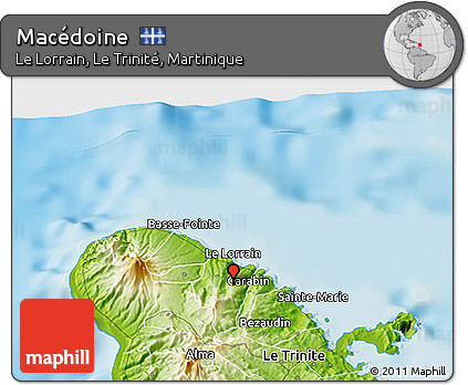 Physical 3D Map of Macédoine