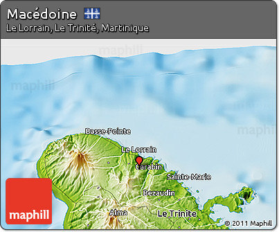 Physical 3D Map of Macédoine