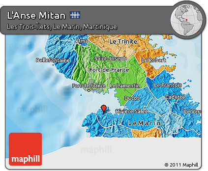 Political 3D Map of L'Anse Mitan