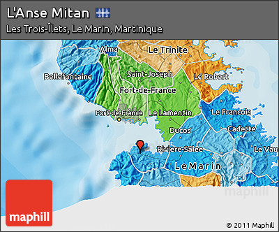 Political 3D Map of L'Anse Mitan