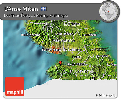 Satellite 3D Map of L'Anse Mitan
