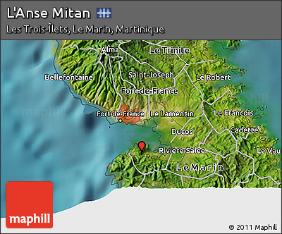 Satellite 3D Map of L'Anse Mitan