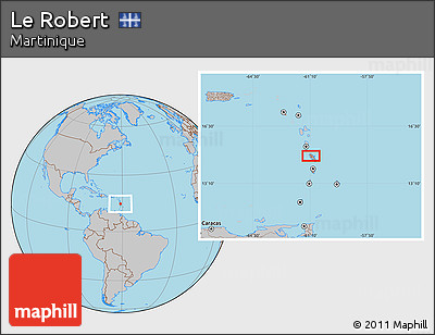 Gray Location Map of Le Robert
