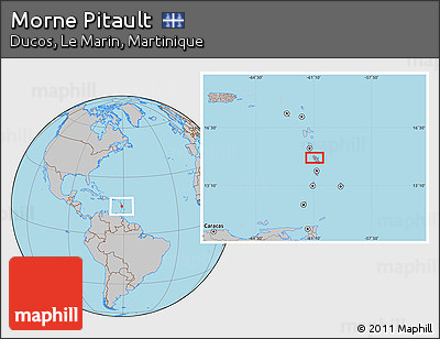 Gray Location Map of Morne Pitault