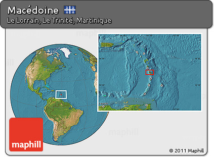 Satellite Location Map of Macédoine