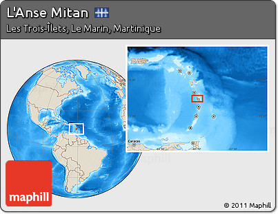 Shaded Relief Location Map of L'Anse Mitan