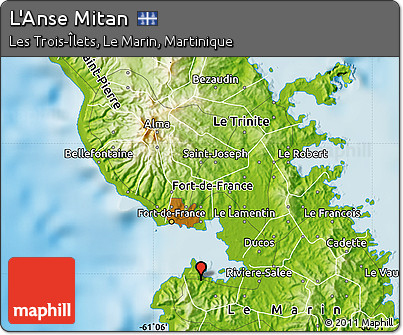 Physical Map of L'Anse Mitan