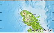 Physical Map of the area around 14° 46' 42" N, 61° 7' 30" W