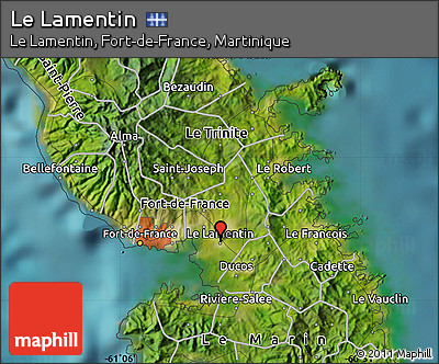Satellite Map of Le Lamentin