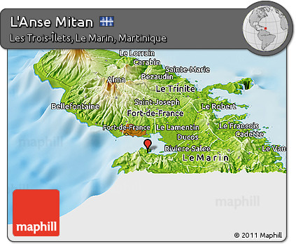 Physical Panoramic Map of L'Anse Mitan