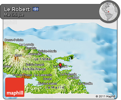 Physical Panoramic Map of Le Robert