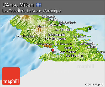 Physical Panoramic Map of L'Anse Mitan
