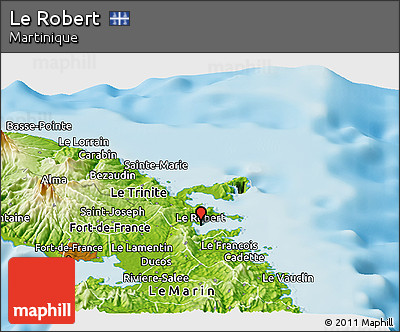 Physical Panoramic Map of Le Robert