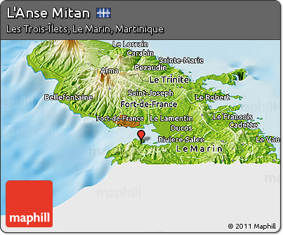 Physical Panoramic Map of L'Anse Mitan