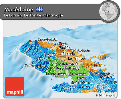 Political Panoramic Map of Macédoine