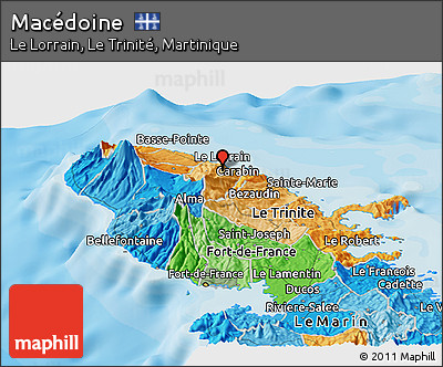 Political Panoramic Map of Macédoine