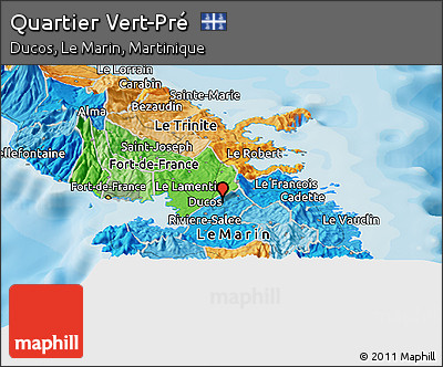 Political Panoramic Map of Quartier Vert-Pré