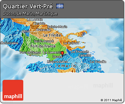Political Panoramic Map of Quartier Vert-Pré
