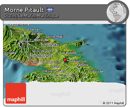 Satellite Panoramic Map of Morne Pitault