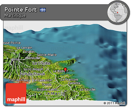 Satellite Panoramic Map of Pointe Fort