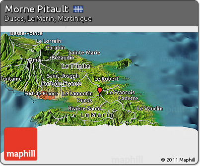 Satellite Panoramic Map of Morne Pitault